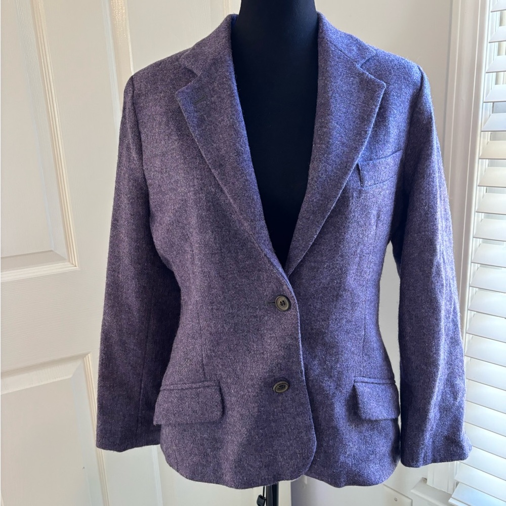 Holland and Holland Elegant Women's Wool Purple Blazer